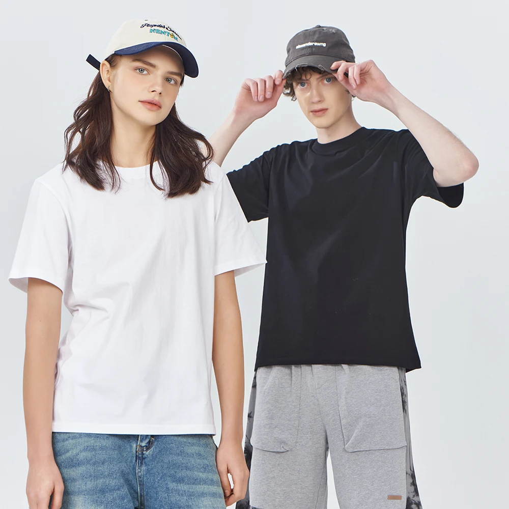 Wholesales Boxy Heavyweight T-shirts Cotton Fabric Tee Shirts Unisex Blank Tshirts Fit T Shirts Men for Oversize