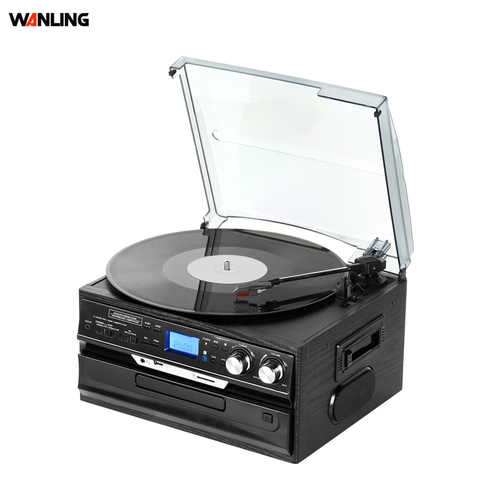 professional home audio music system AM FM Radio retro gramophone turntable cd record cassette radio player