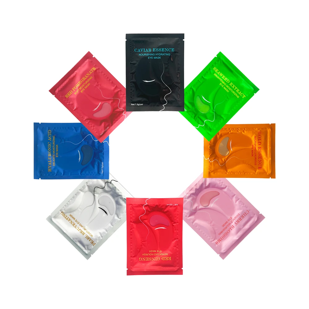 OEM private logo 24k gold crystal collagen eyes mask gel patch for under eye wrinkles dark circle removal mask