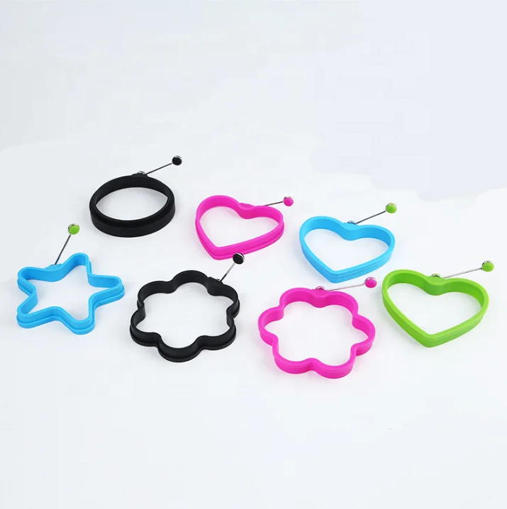 Non Stick Perfect Fried Egg Mold Silicone Round Egg Cooking Rings For Frying Pancake Breakfast Sandwiches