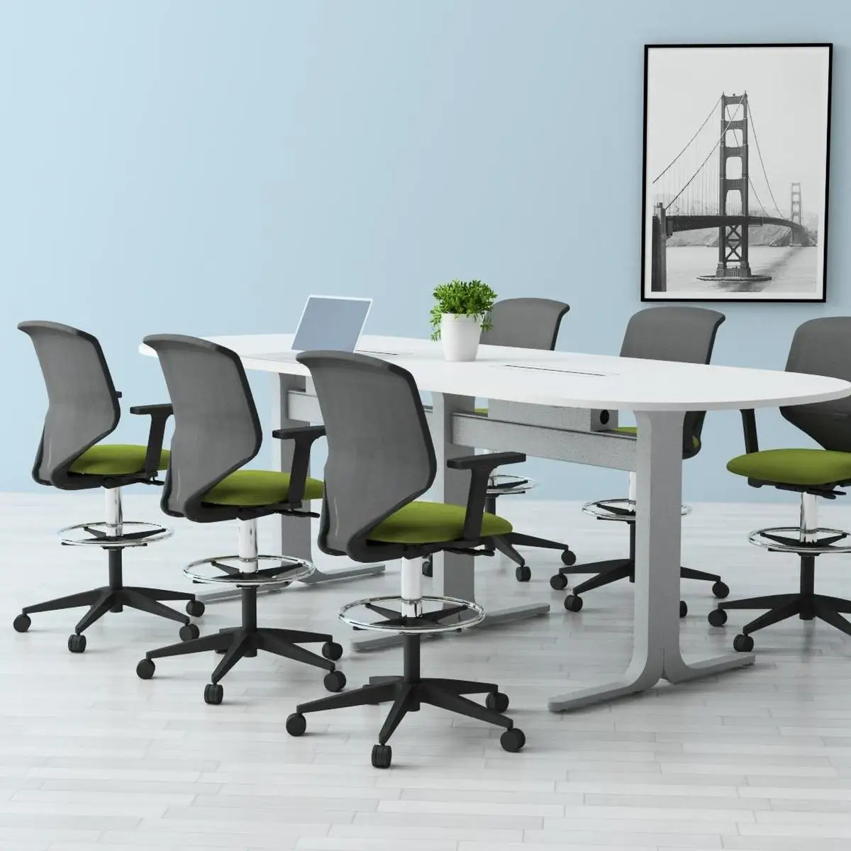 Iulltra Коммерческая офисная мебель современный дизайн 6 человек белый дискуссионный стол для встреч