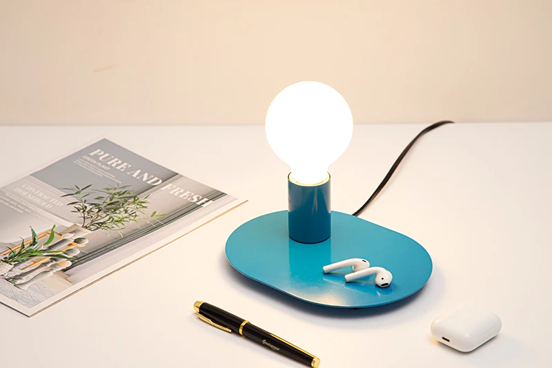 Nordic Table Lamp Living Room Bedroom Hotel Korean Table Lamps Modern Indoor Lighting E27 Socket Light Fixtures