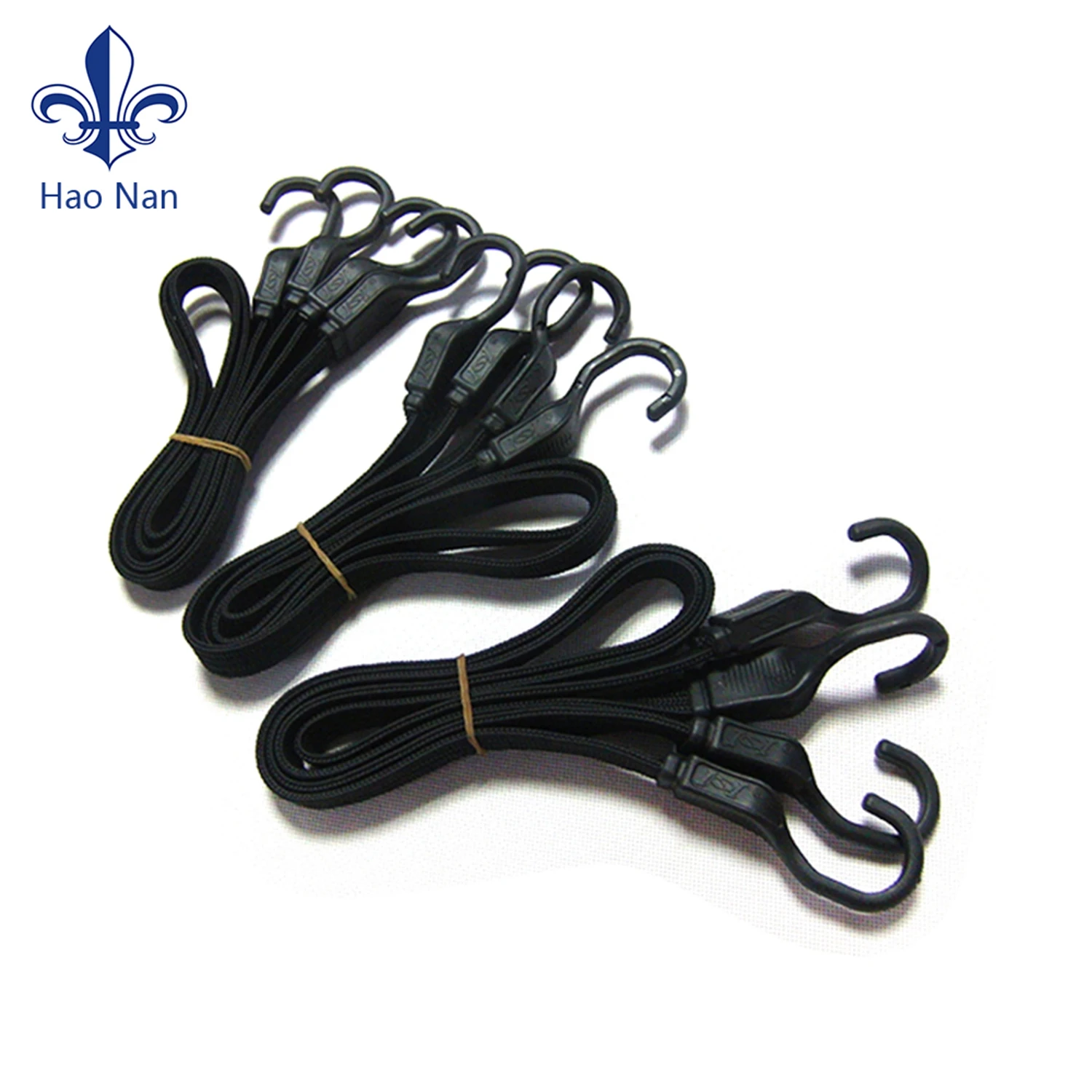 OEM Custom Flat Elastic bungee fitness cord with plastic metal hooks