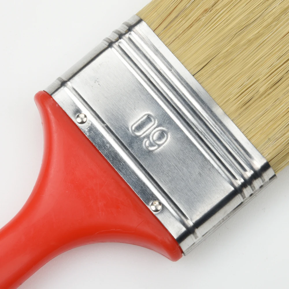 Индивидуальные плоские красные нейлоновые пластиковые кисти с 100% щетиной для рисования, инструменты для художника