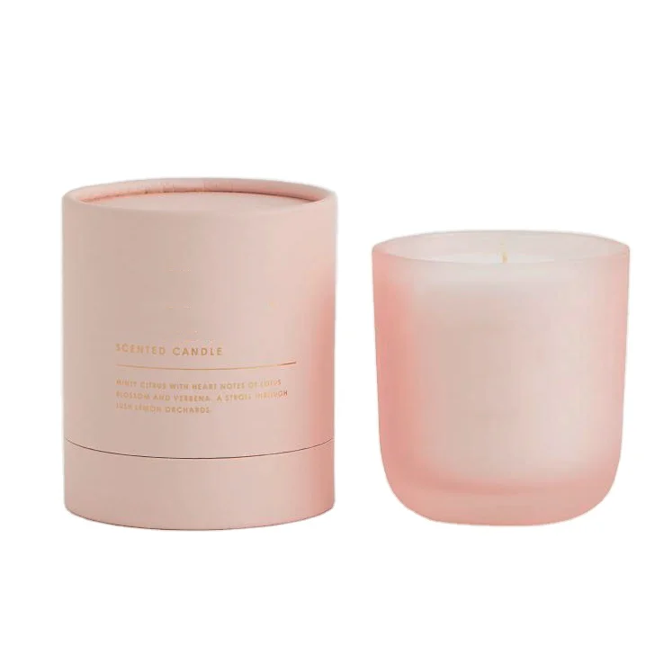 Custom Design Gold Logo Kraft Gift Candle Tube Box