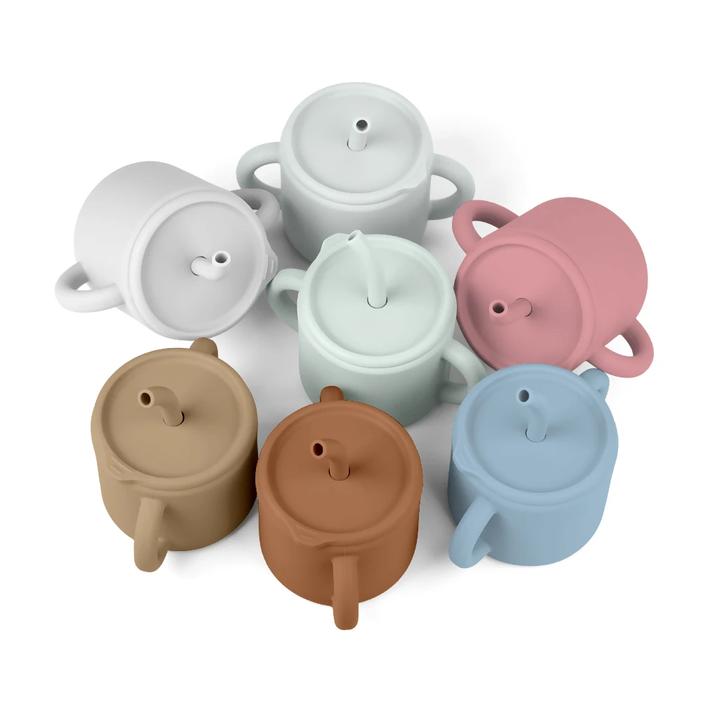 Бестселлер: силиконовая чашка с соломинкой и крышкой 200 мл