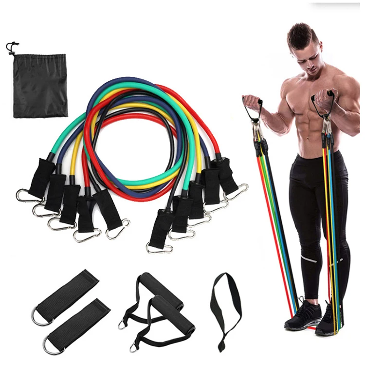 Home Gym Equipment Exercise Stretch Band Fitness Pull Rope Adjustable Expander Set Yoga Fitness Accessories
