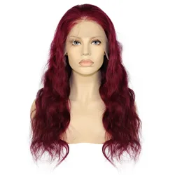 99J Straight/Body Wave 13x4 Burgundy HD Lace Front Pre Plucked Colored Human Hair Wigs for Women