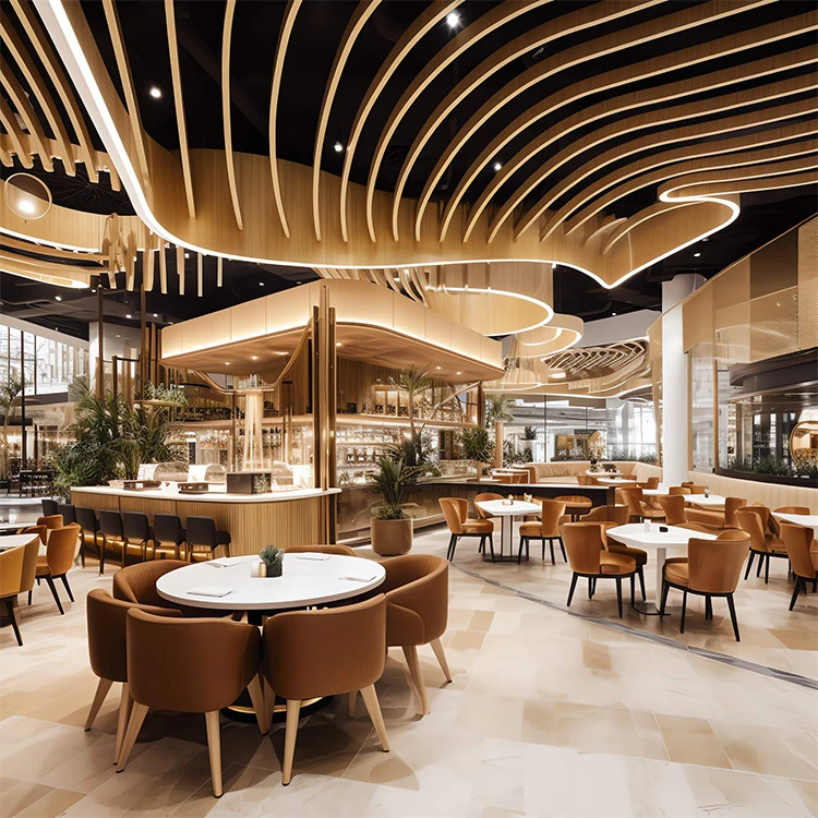 Indian classic hotel dining room table and chair set wooden  restaurant furniture