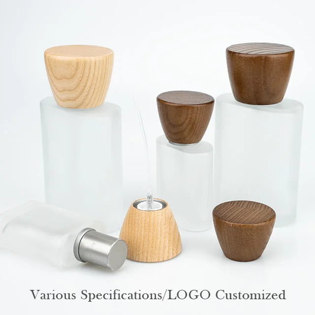 Ash Wood Brown Ball Shape Perfume Bottle Cover Wood Design Lids Bottle Caps & Closures