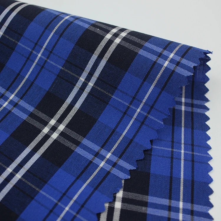 Wholesale Brushed Shirts Textiles Tartan Stripe Plaid Yarn Dyed Polyester Cotton Fabric for Clothes