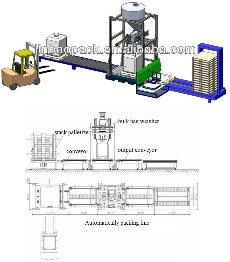 
Big ton bag sodium chloride filling machine packing station 