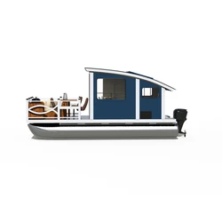 30FT Floating House Boat Aluminum Pontoon Houseboat On The Water