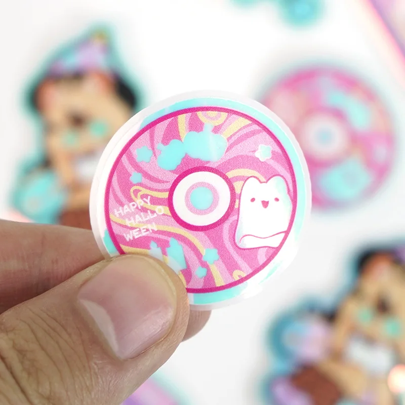 Vograce Custom Waterproof Stickers Die Cut Colorful Clear Glow In The Dark Sticker