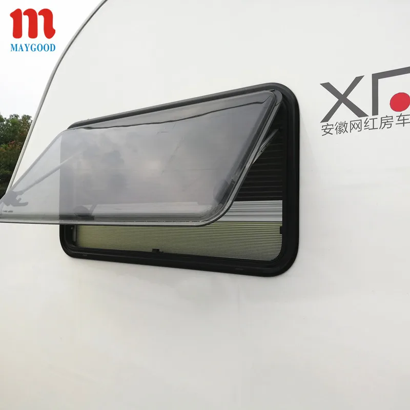 MG 17RW rv round corner window 800X400mm max open angle 70 degree caravan window 25 to 35mm fitting thickness