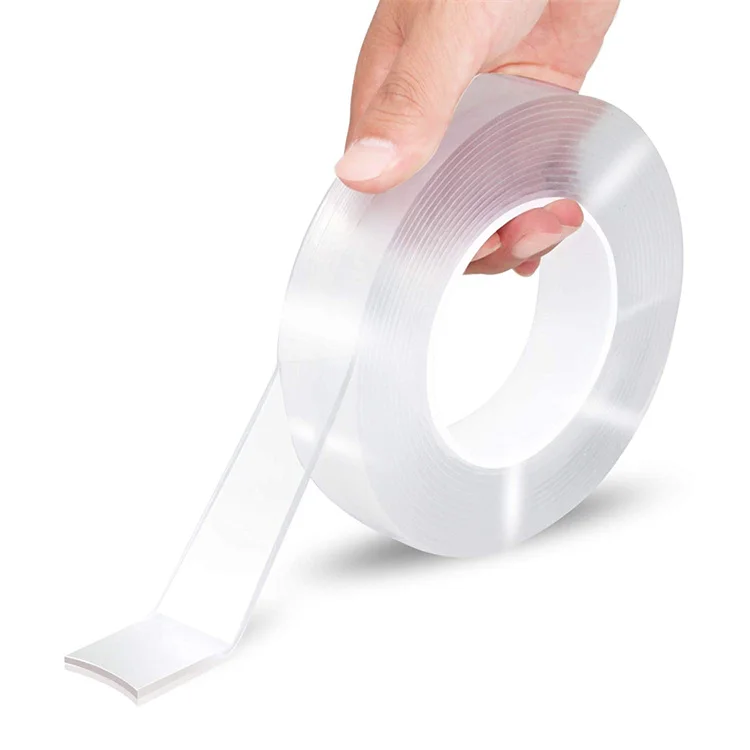China Factory Double Sided Washable Waterproof Reusable Strong Gel Transparent Nano Suction Adhesive Tape