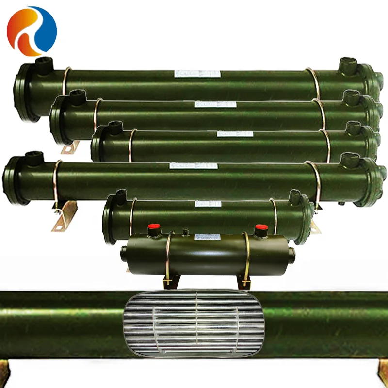 Fin tube shell heat exchanger for hydraulic oil coolers
