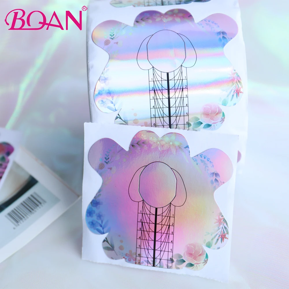  300pcs/рулонов длинные мягкие распоряжении алюминия Заказные Двойной Форма ногтей метка частного