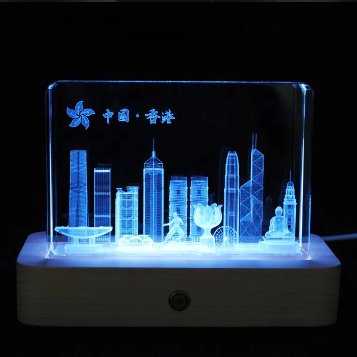Custom 3D Engraving Building Model Inside Crystal K9 Crysal 3D Laser Crystal Souvenir Cube Crystal Paperweight Gift