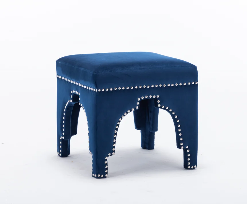 Бархатная обивка, квадратный табурет с оттоманкой