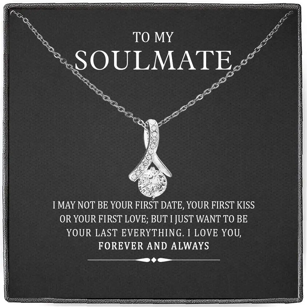 2023 Fine Jewelry I love you Mon Sterling Silver Necklace Adjustable To My Soulmate Zircon Sterling Silver Necklaces For Women