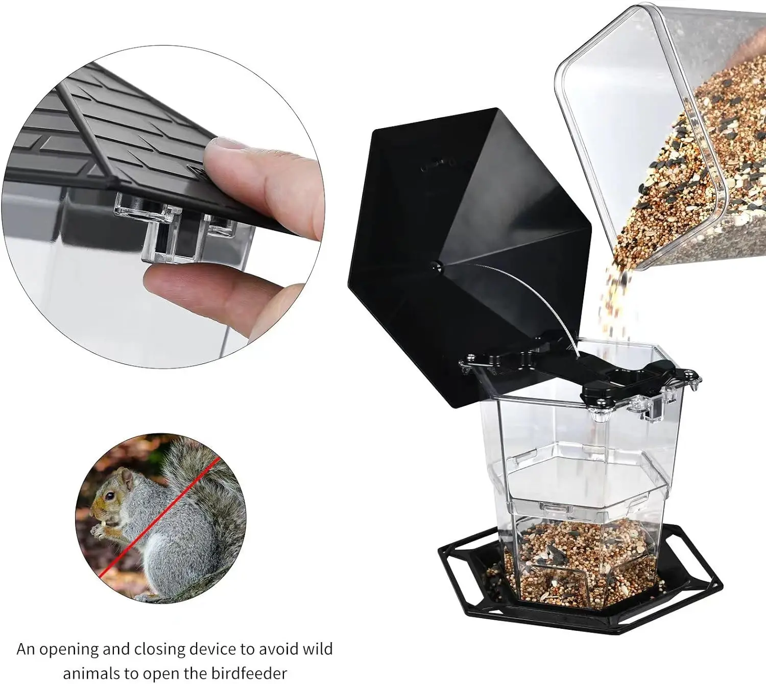 Retractable Wild Bird Feeder for Outdoor Hanging with Locking Feature for Outdoor and Garden Decorative Patio