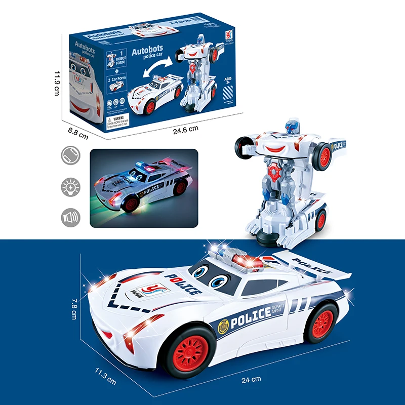 Hot Sale Kids Extended Version Sports Car Toy 360 Degree Rotating Electric Police Cars Toys With Light And Music