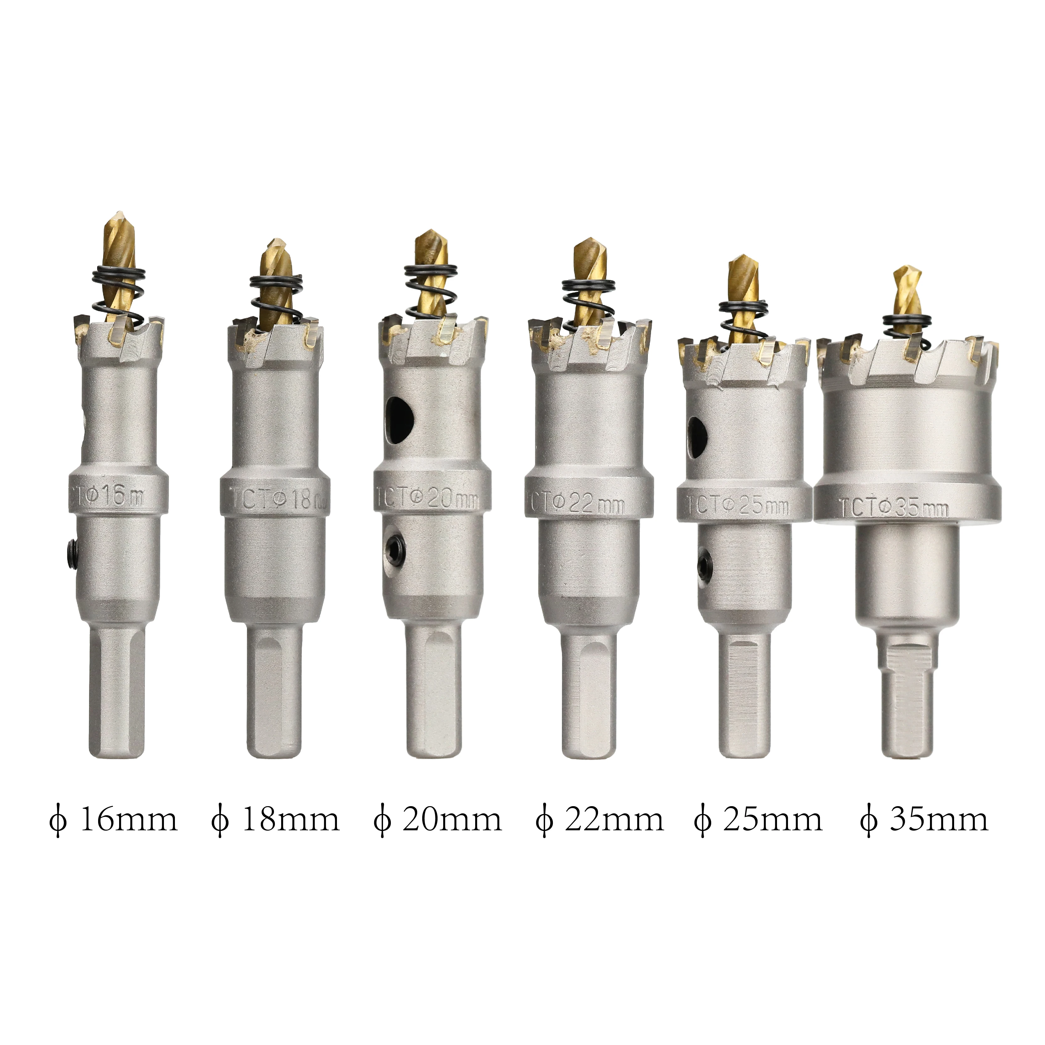 Carbide-Tipped TCT Drill Holes Saw Set Drill Bit for Stainless Steel Concrete Wood Reamer Tool Kit Metal Cutter