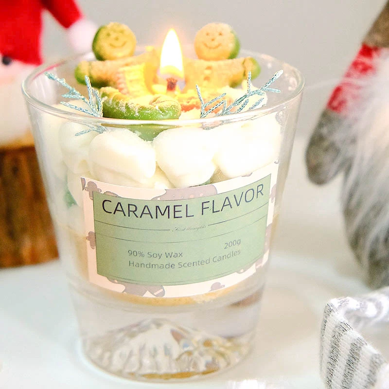 Diy Ice Cream Style Best Luxury Fruits Shape Scented Candle Ice Cream Cone Dessert Handmade Soy Wax Candle With Glass Jar