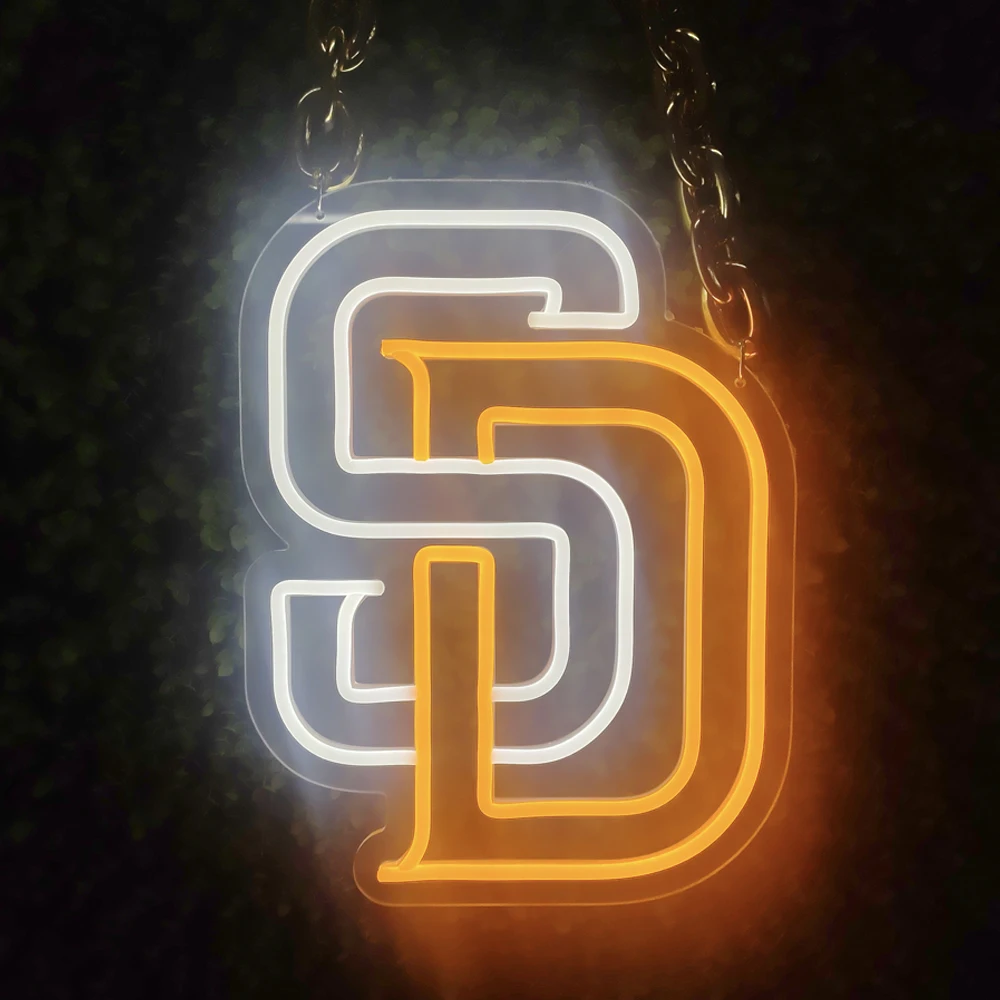 Customizable luminous NBasketballA player/team logo neon chain for game days event