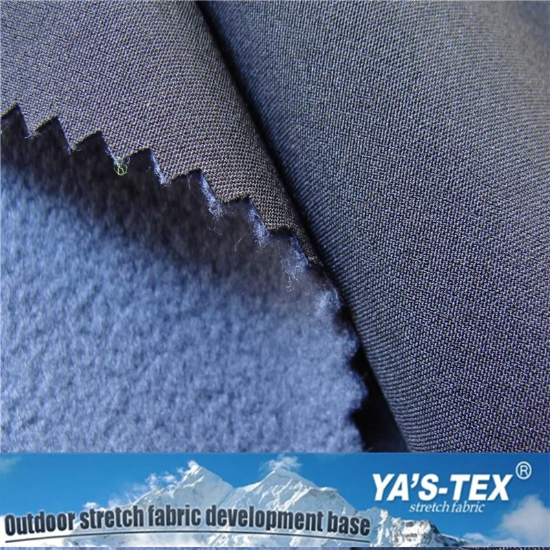 Rip-Stop softshell fabric four way stretch bonded polar fleece with TPU membrane fabric