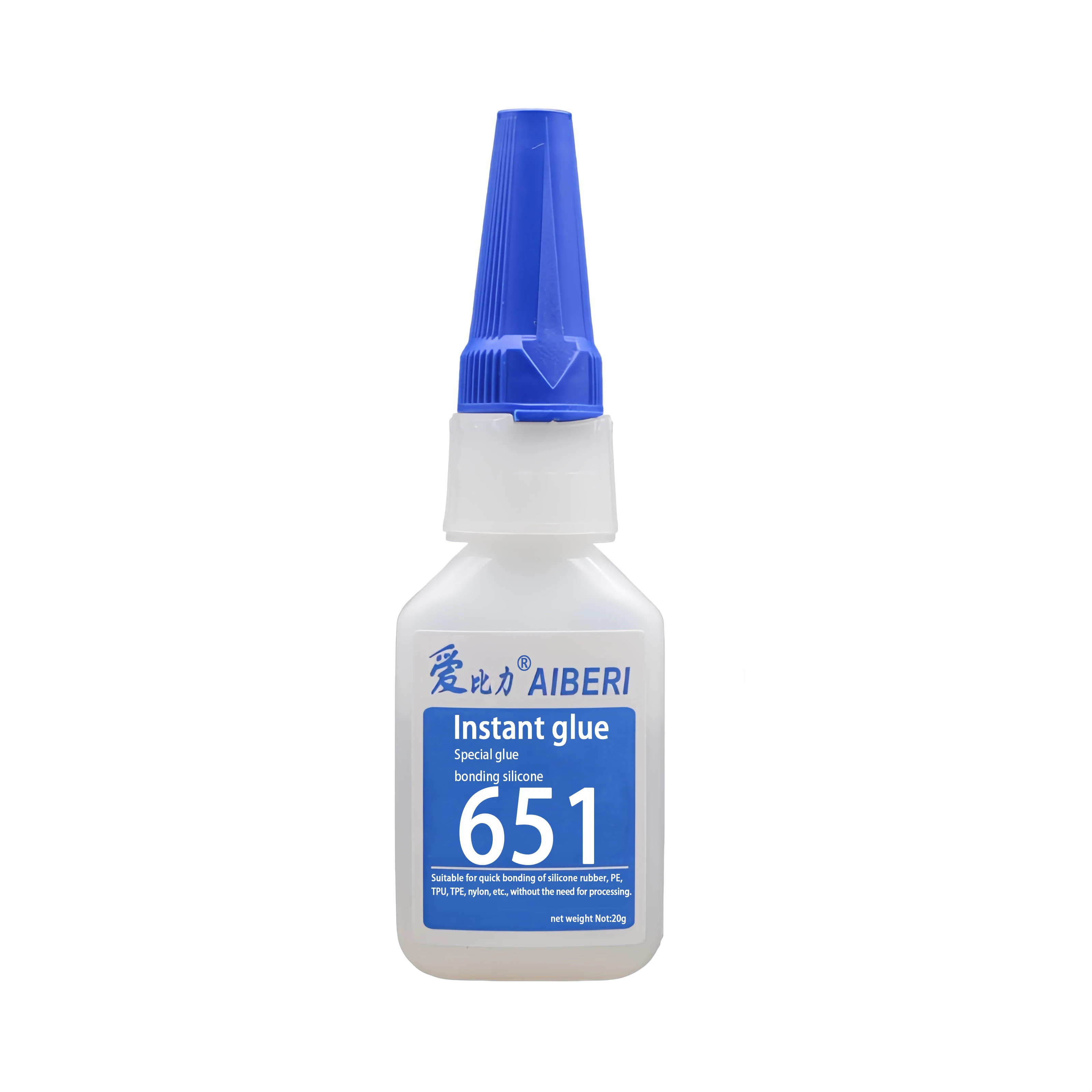 651 Liquid Strong Instant Glue for Bonding Silicone Rubber Nylon TPU PVC PE and Other Plastics General Type