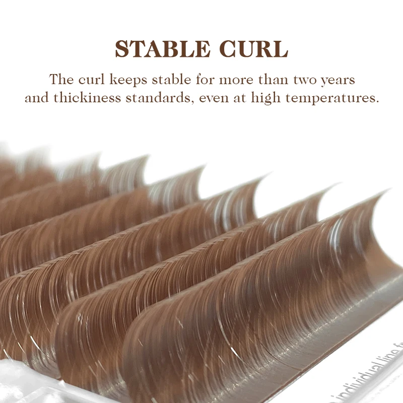 New Arrivals Individual Teal Mocha Caramel Burgundy Brown Color Lashes Mink Eyelash Extensions