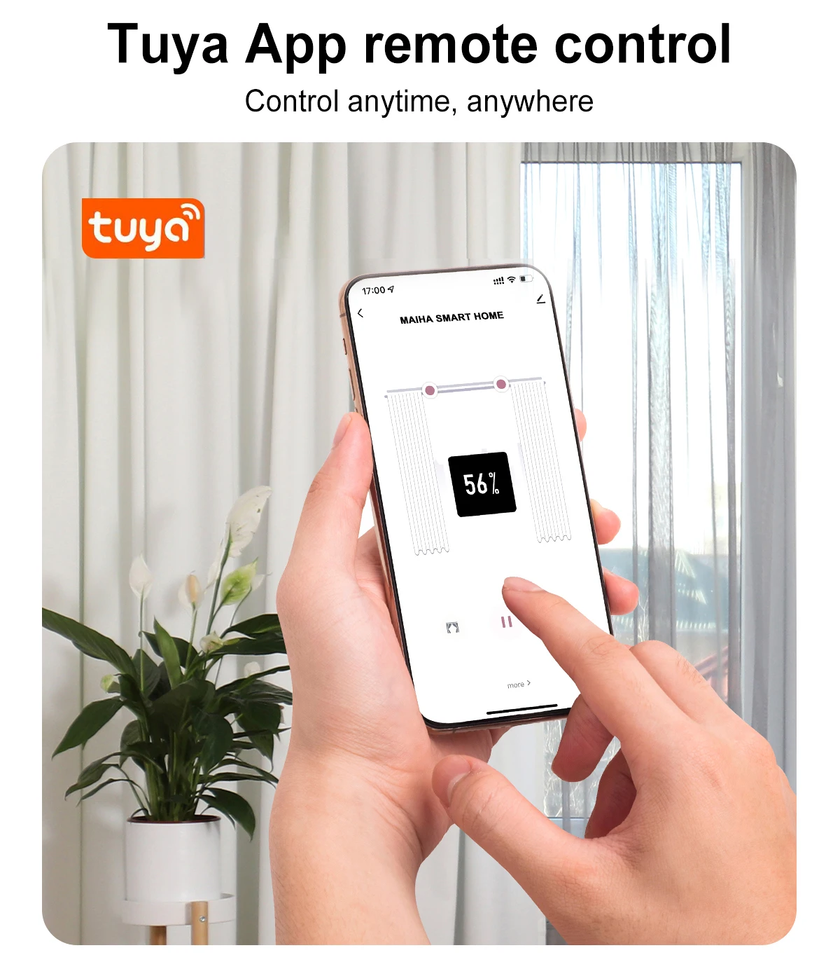 TYSH Tuya WiFi Zigbee Motorized Curtain Rods Set Alexa Smart Home Motorised Curtain Poles For House Automatic Curtain