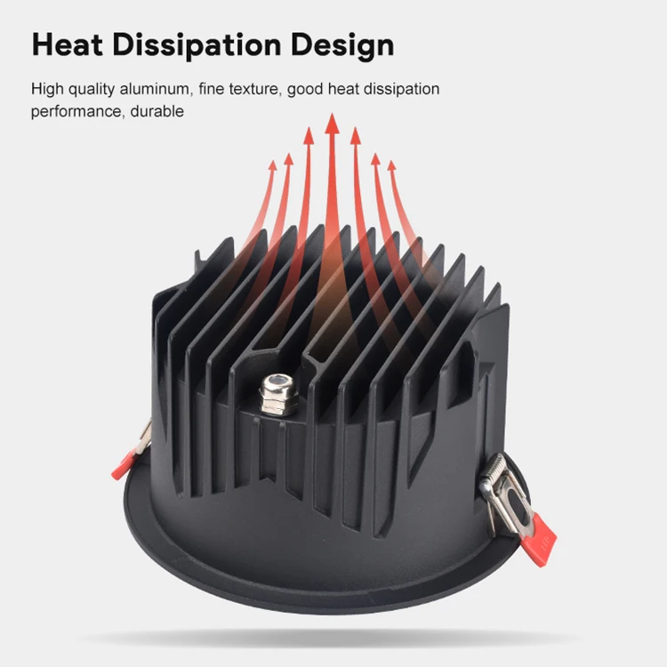 Smart Control Anti-Glare Design Black White Aluminum 12w 18w 24w Dimmable Cct Change Smart Led Recessed COB Downlight