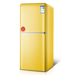 Vintage double-door refrigerator with handle for home use Multiple colors optional