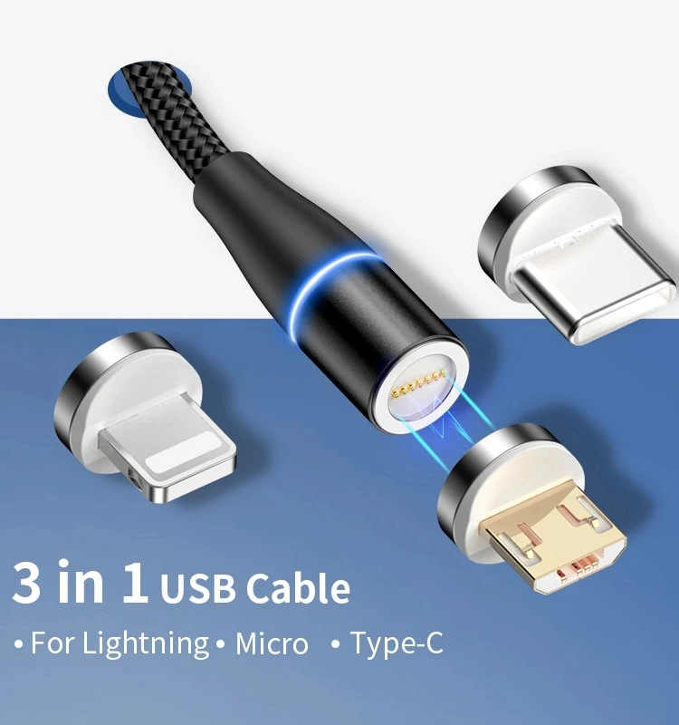 
China high quality magnetic data cable Android fast charging line New blind suction creative charging line 