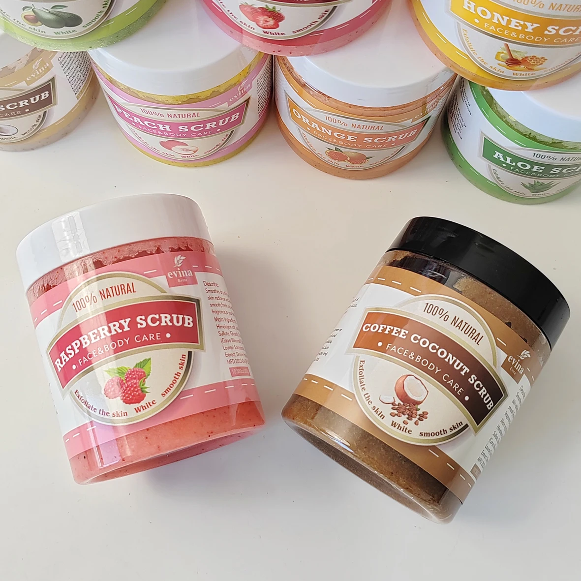 Private Label Whitening Exfoliating Moisturizing Lightening Natural Coffee Sugar Body Scrub