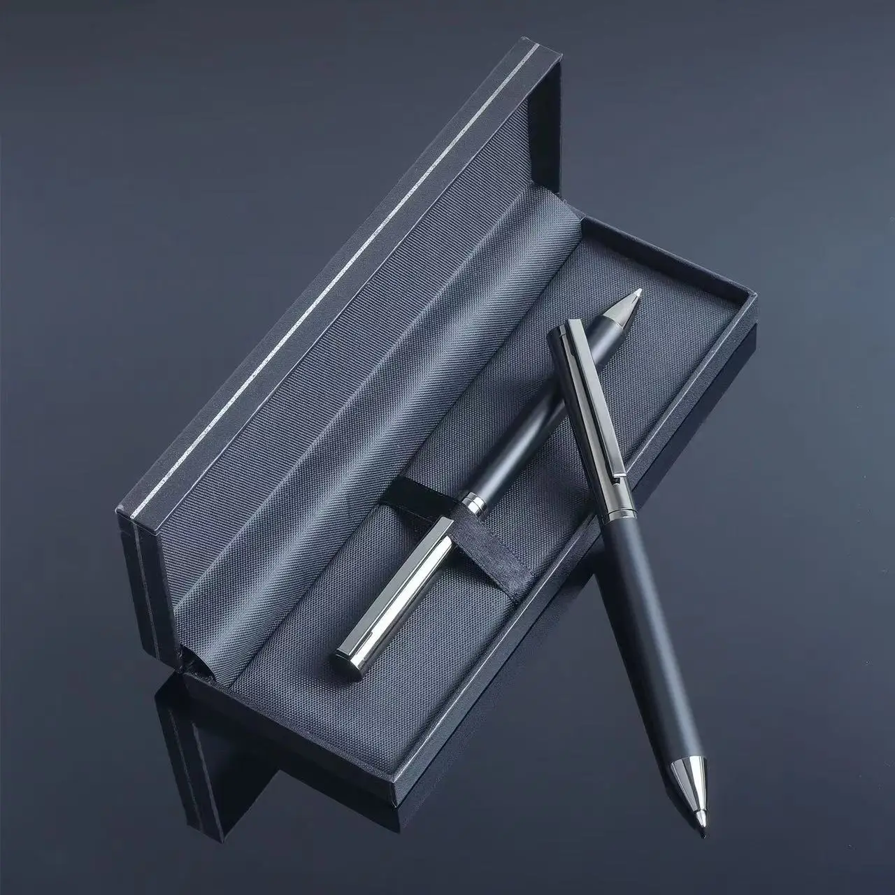 HAITU Customized Logo Luxury Metal Ballpoint Pen Stainless Steel Gift Premium Pens