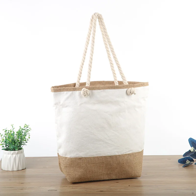 custom printed eco-friendly recycled blank cotton and hemp Ethnic Style Tote Bag