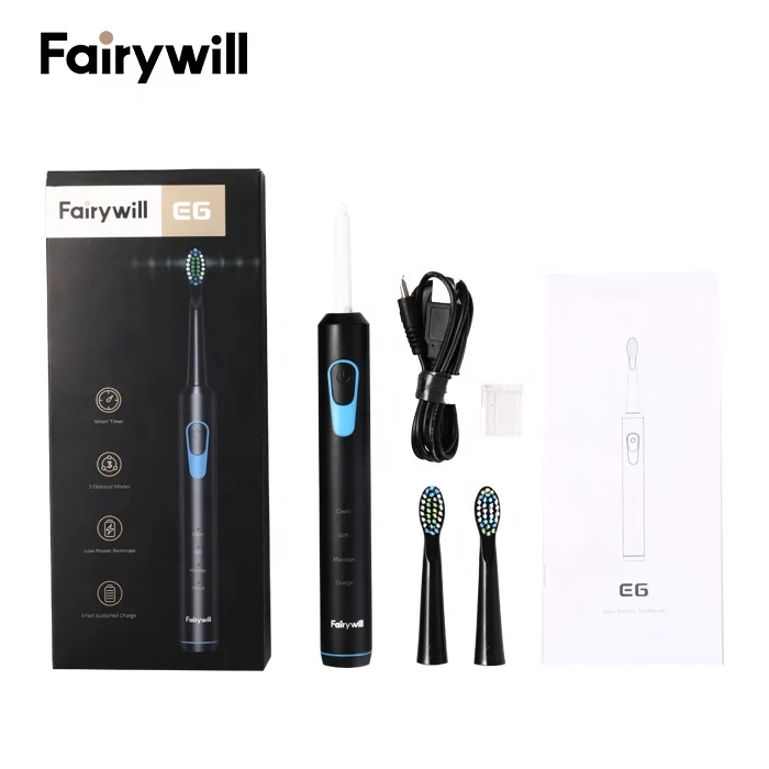  Fairywill FW E6 сказочная будет Дешевая портативная электрическая электронная зубная щетка для ухода за полостью