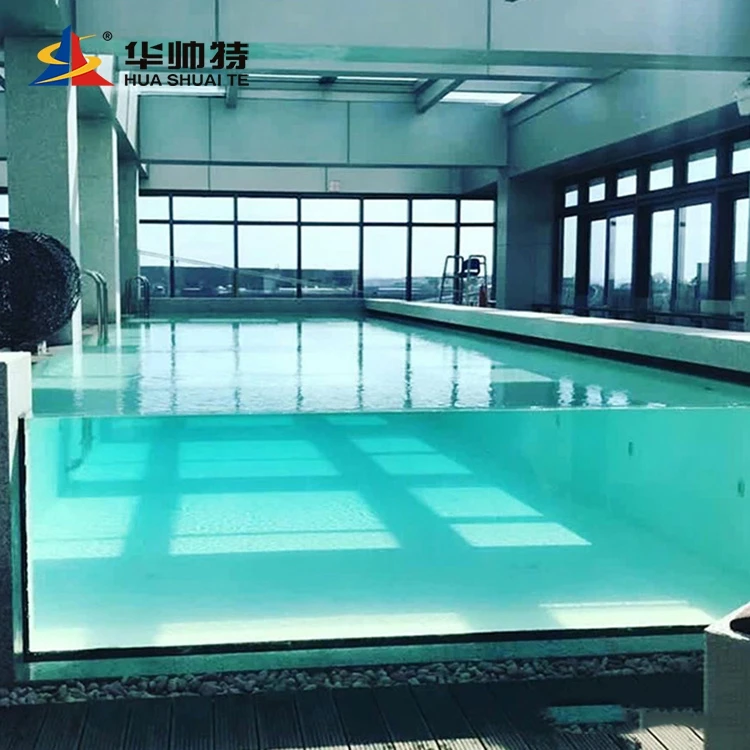 HUASHUAITE 30-year Warranty Clear Large Transparent Acrilico Piscinas Acrylic Pool Floor Panels for Swimming Pools