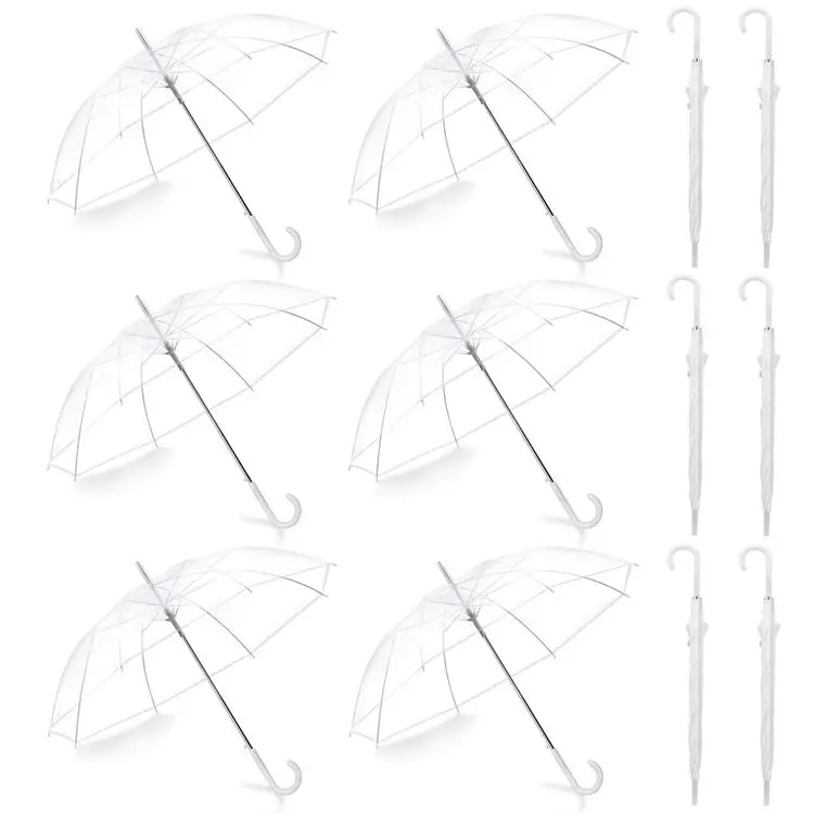 Best Price Of China Manufacturer Fiberglass Frame Transparent Straight Umbrella