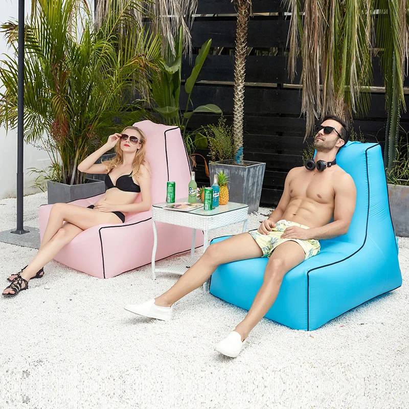 Outdoor Camping Beach Couch Air Sofa Bed Folding Portable Sleeping Bag Inflatable Camping Air Chair