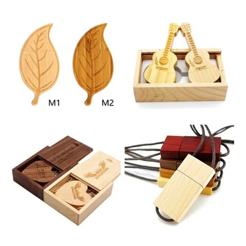 Factory Direct Custom 8GB 16GBB 32GB 64GB USB Flash Drive Pen High Quality Wooden USB Memory Stick Box  Wood USB Pendrive Gifts
