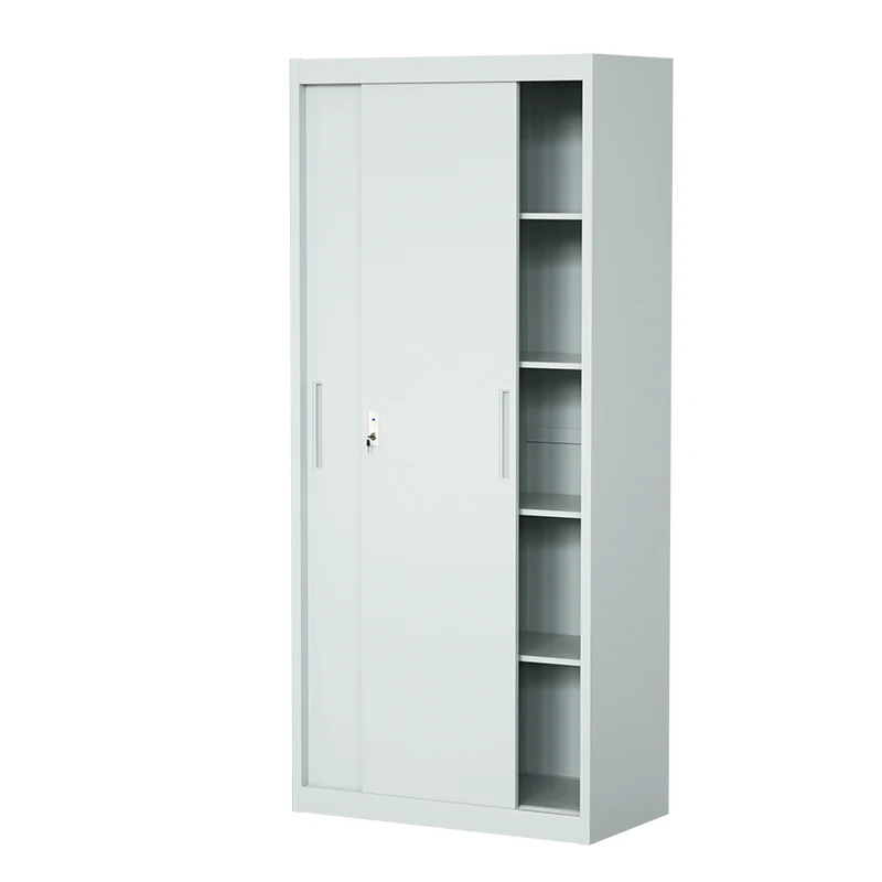 Office Furniture Metal Filling Cabinet Iron Cupboard Steel Cabinet Storage Staff  File Cabinet with 2 Sliding door and 4 shelves