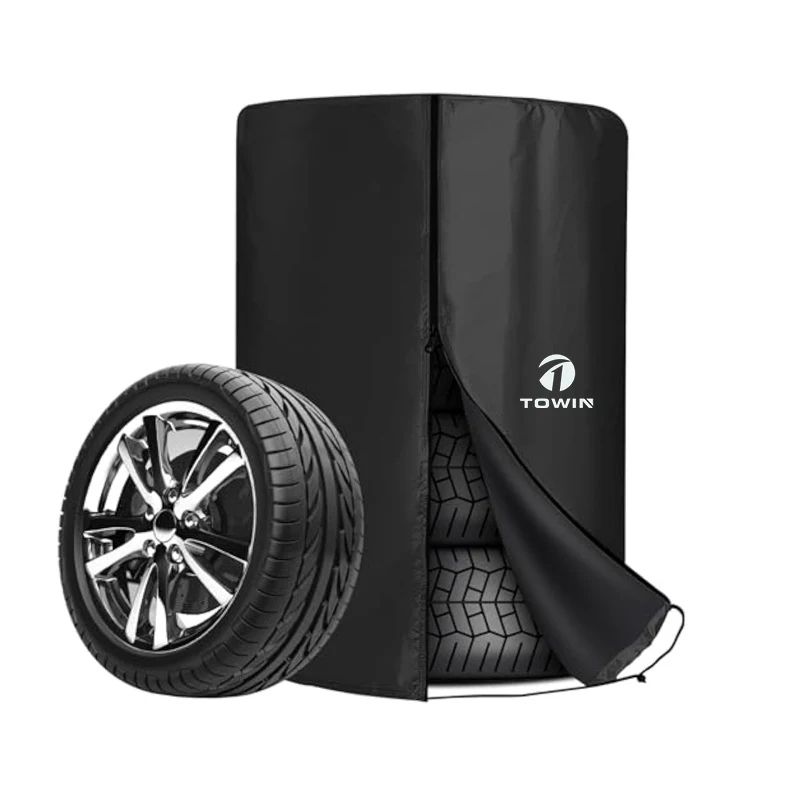 4pcs Auto Custom Tyre Wheel Protector Storage Bags Set Universal Car Spare Tire Cover For Winter Polyester