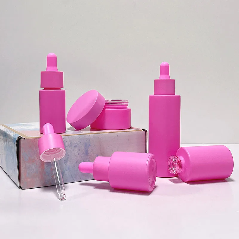 Luxury Empty Light Lotion Pump Cosmetic 1oz glass oil dropper Bottle Containers Skincare Packaging Glass Cream Jar