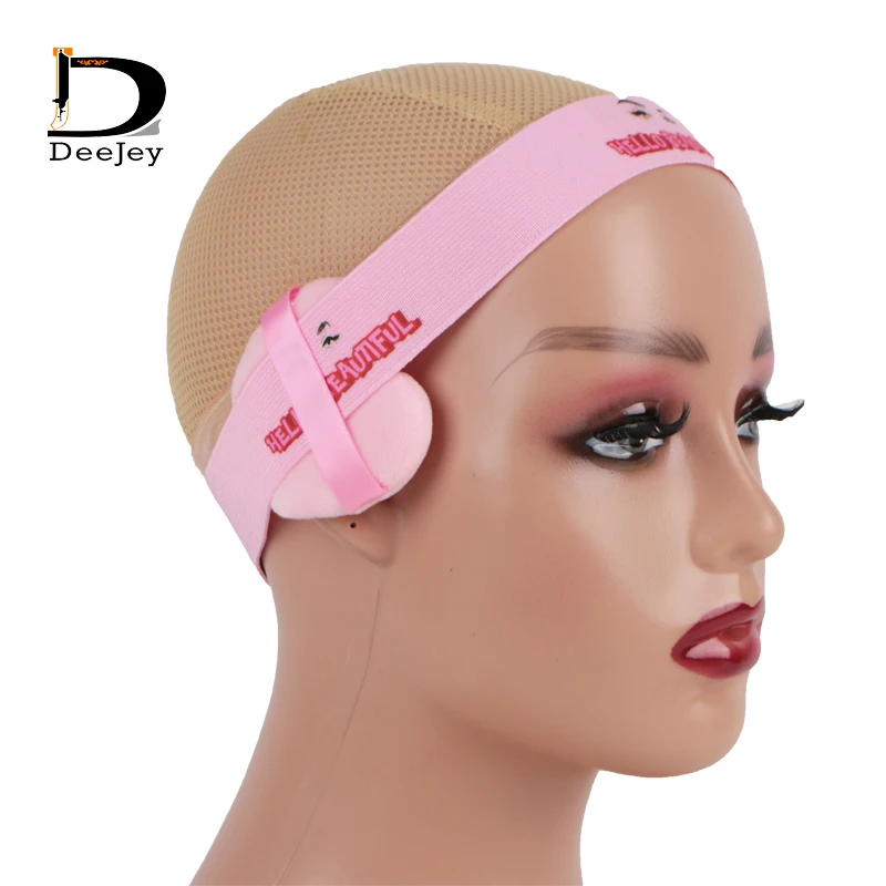 Custom Logo Wig Hair Lace Melt Bands with Ear Protection Covers for Women Adjustable Edge Band