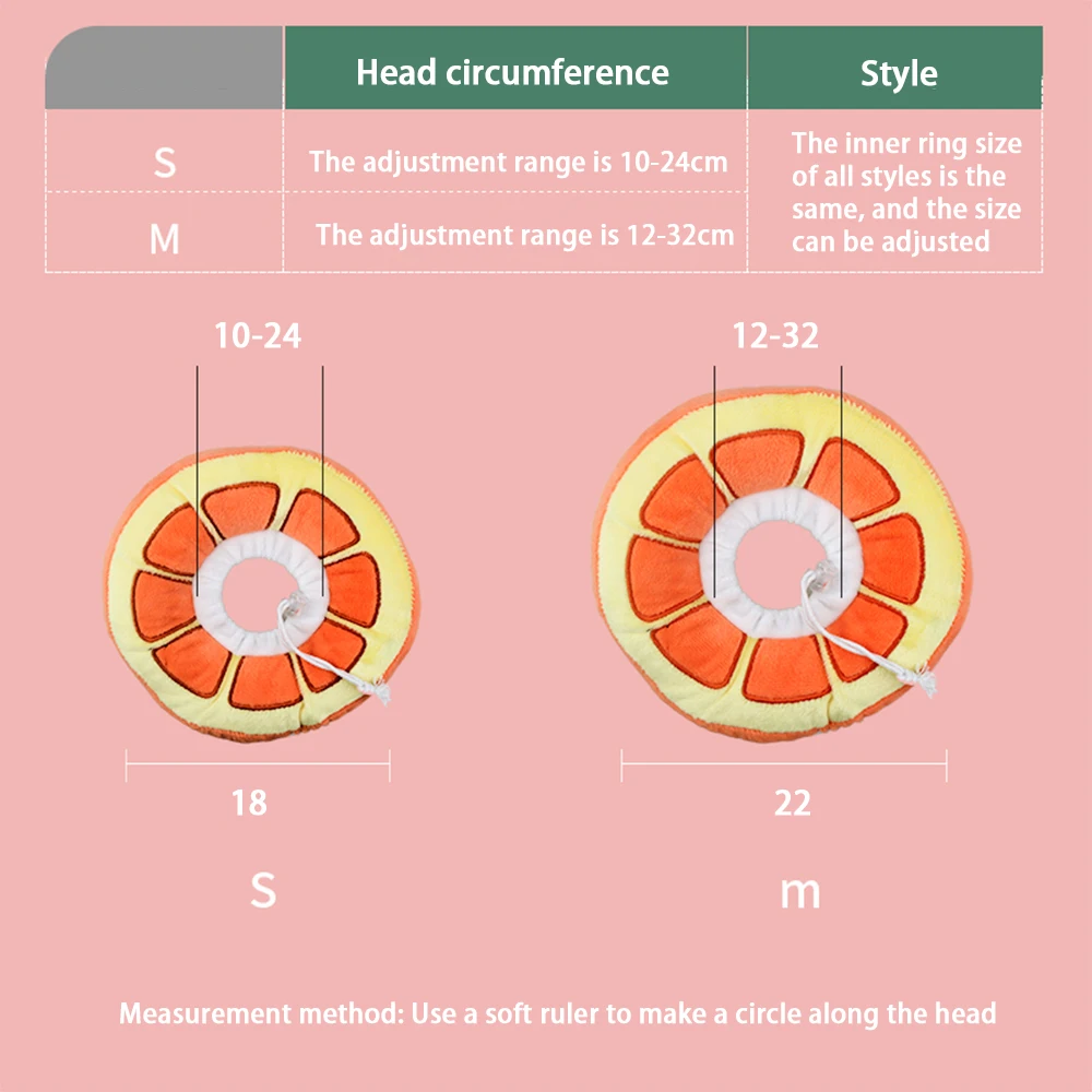 Prevent Licking And Biting Headgear Lovely Fruit Shaped Protective Cover Cotton Pet Collar